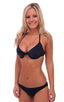T9 - womens sexy halter style underwire push up top - Solids 6407 Black - Skinzwear