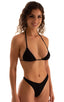 Brazilian Triangle Swim Top in Super ThinSKINZ Black, Front View; Brazilian Triangle Swim Top in Semi Sheer Super ThinSkinz Black 2; Brazilian Triangle Swim Top