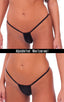 Womens Adjustable G String Swimsuit Bottom in Wet Look Royal Blue, Front View; Womens Adjustable G String Swimsuit Bottom in Wet Look Royal Blue, Rear View; Wom