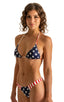 womens sexy thong swimsuit t back in USA stars and stripes; Color Blocked T Back Thong Bikini in American Stars and Stripes 2; Color Blocked T Back Thong Bikini