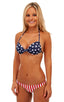 Aruba Bandeau, Front View; Aruba Bandeau, Rear View; Special Order Notice; Aruba Bandeau in Stars on Navy 99.8; Aruba Bandeau Fabric