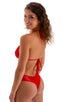 Classic Triangle Swimsuit Top in Wet Look Red, Front Alternative; Classic Triangle Swimsuit Top in Wet Look Red, Rear Alternative; Classic Triangle Swimsuit Top