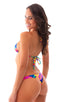 womens sexy t back thong swimsuit low cut micro bikini swimwear in Hawaiian Floral; Low T Back Thong Bottom in Hawaiian Floral, Rear View; Low T Back Thong Bott