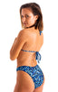 womens swimwear moderate coverage high cut swimsuit bikini in Blue Leopard; Moderate High Cut Bottom in Blue Leopard 2; Moderate High Cut Bottom in Blue Leopard