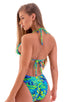 womens swimwear moderate coverage high cut swimsuit bikini in Tahitian Rainforest blue green; Moderate High Cut Bottom in Tahitian Rainforest, Rear View; Modera
