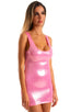 Micro Mini Club Party Dress in Ice Karma Electric Blue 1; Micro Mini Club Party Dress in Mystique Barbie Pink 1.5; Micro Mini Club Party Dress in Ice Karma Elec