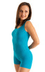 womens seamless workout jumper onsie runsie for yoga pilates gym running in Breathable SeaMist Powernet; Womens Seamless Workout Onsie - Runsie in Breathable Se
