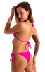womens sexy side tie cheeky scrunchie bikini swimsuit skinz brazilian swimwear in barbie hot pink; Side Tie Scrunch Bottom in Fuchsia 2; Side Tie Scrunch Bottom