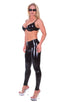 womens sexy underwire push up top in Gloss Black Vinyl, Front View; womens sexy underwire push up top in Gloss Black Vinyl, Rear View; womens sexy underwire pus