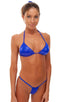 Womens Adjustable G String Swimsuit Bottom in Wet Look Royal Blue, Front View; Womens Adjustable G String Swimsuit Bottom in Wet Look Royal Blue, Rear View; Wom