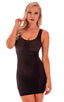 womens sexy mini dress bodycon rock star club sleeveless micro dresses in see through Black Peep Show; Micro Mini Dress in Black Peep Show, Rear View; Micro Min