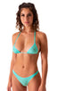 T21 - Womens Brazilian Triangle Bikini Top - Solid Semi Sheer