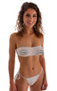 womens sexy tanga swimsuit adjustable thong or bikini swimwear in see through sheer white; Cozumel Fully Adjustable Brazilian Tanga in Semi Sheer Super ThinSKIN