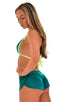 womens sexy swimsuit split short beach cover up shorts micro bikini in deep jade; SusieQ Split Short Beach Cover-Up in Deep Jade, Rear View; SusieQ Split Short 