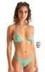 Brazilian Triangle Swim Top in ThinSKINZ Mint 1; Womens Low Cut Swimsuit Thong Bottom in ThinSKINZ Mint 2; Womens Low Cut Swimsuit Thong Bottom in ThinSKINZ Min