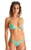 Brazilian Triangle Swim Top in ThinSKINZ Mint 1; Womens Low Cut Swimsuit Thong Bottom in ThinSKINZ Mint 2; Womens Low Cut Swimsuit Thong Bottom in ThinSKINZ Min