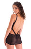 Micro Mini Skirt in Semi Sheer Black Spiderweb on mesh 3; Micro Mini Skirt in Semi Sheer Black Spiderweb on mesh, Front View; Micro Mini Skirt in Semi Sheer Bla