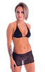 Micro Mini Skirt in Semi Sheer Black Spiderweb on mesh 3; Micro Mini Skirt in Semi Sheer Black Spiderweb on mesh, Front View; Micro Mini Skirt in Semi Sheer Bla
