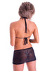 Micro Mini Skirt in Semi Sheer Black Spiderweb on mesh 3; Micro Mini Skirt in Semi Sheer Black Spiderweb on mesh, Front View; Micro Mini Skirt in Semi Sheer Bla