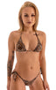 Brazilian Triangle Top in Super ThinSKINZ Cheeta, Front View; Brazilian Triangle Top in Super ThinSKINZ Cheeta, Rear View; Brazilian Triangle Top in Super ThinS