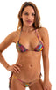 womens best seller micro g string side tie swimsuit in Sheer Dali Mesh; Micro G String Side Tie Bikini Bottom in Semi Sheer Dali Mesh, Rear View; Micro G String