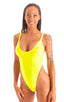 Womens One Piece Thong Swimsuit in Super ThinSKINZ Lemon-Lime 1; Womens One Piece Thong Swimsuit in Super ThinSKINZ Lemon-Lime 2; Womens One Piece Thong Swimsui
