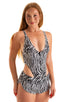 Womens SusieQ Split Short Beach Cover-Up in Mini Zebra 1; Womens SusieQ Split Short Beach Cover-Up in Mini Zebra 2; Womens SusieQ Split Short Beach Cover-Up in 
