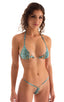 womens tear drop micro g string side tie swimsuit tiny thong swimwear in see through Aqua Python mesh; Teardrop G String Micro Bikini in Super ThinSKINZ Aqua Py