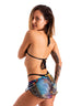 womens sexy swimsuit split short beach cover up shorts micro bikini in sheer Aquarious Mesh; Womens SusieQ Split Short Beach Cover-Up in Aquarious Mesh 2; Women