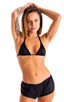 womens sexy swimsuit split short beach cover up shorts micro bikini in sheer black mesh; Womens SusieQ Split Short Beach Cover-Up in Black Peep Show 2; Womens S