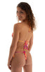womens sexy tanga swimsuit adjustable thong or bikini swimwear in tahitian sunset pink yellow; Cozumel Fully Adjustable Brazilian Tanga in Tahitian Sunset, Rear