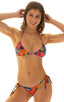 Womens Side Tie Scrunch Bottom in Tan Through Tahitian, Front View; Womens Side Tie Scrunch Bottom in Tan Through Tahitian, Rear View; Side Tie Scrunch Bottom i