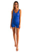 womens seamless workout jumper onsie runsie for yoga pilates gym running in Breathable Royal Blue Powernet; Womens Seamless Workout Onsie - Runsie in Breathable